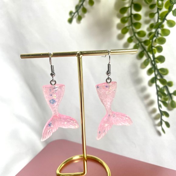 ⭐️❤️ FREE Mermaid Tail Sea Ocean Pretty Girly Shimmer Trendy Hipster Earrings - Picture 5 of 5